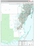 Miami Dade County Wall Map Premium Style
